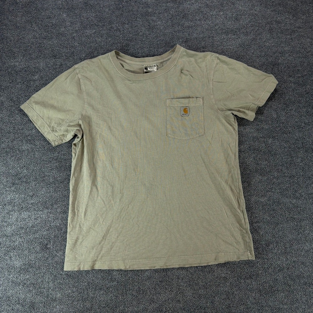 Carhartt Mens Relaxed Fit Pocket T-Shirt Tan Khaki Brown‎ Short Sleeve Large L